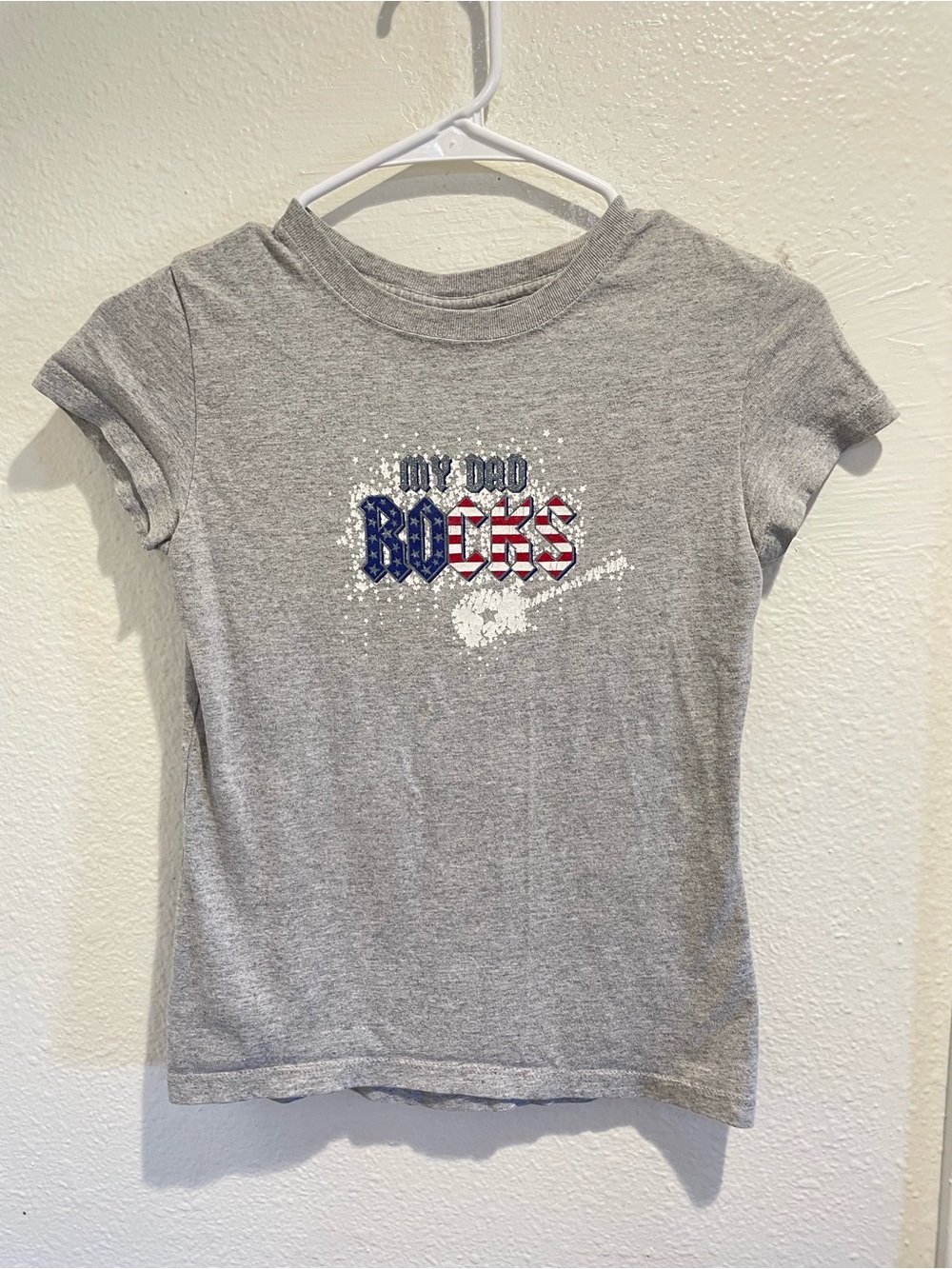 VNTG Y2K 🎸 My Dad Rocks Patriotic Graphic Tee 🇺🇸 Youth L